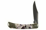 Pocket Knife With Chevron Amethyst Inlays - Hand-Crafted In Utah #327577-1